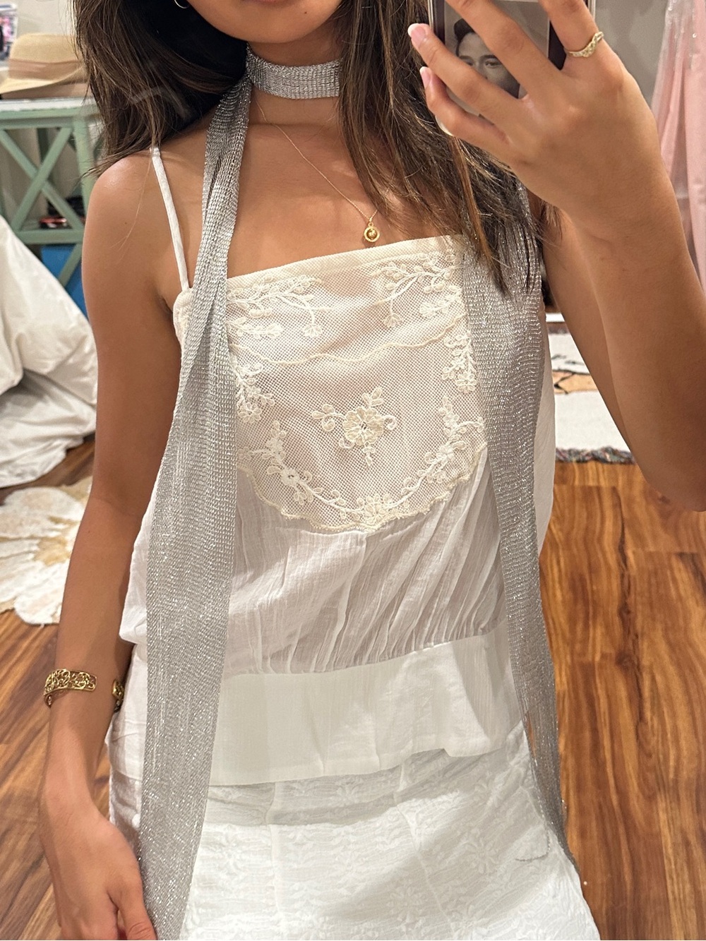 Silver Fringe Scarf